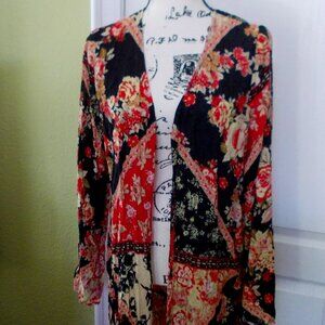 BOG COLLECTIVE Boho Kimono Cover Up Summer Beach Pool XS